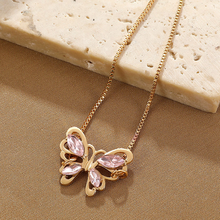 Sweet Butterfly Copper Inlaid Zircon Bracelets