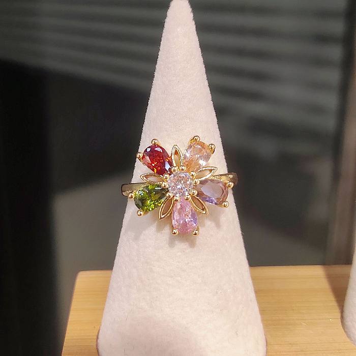 Fairy Style Leaf Flower Titanium Steel Inlay Zircon Women'S Earrings Necklace Jewelry Set