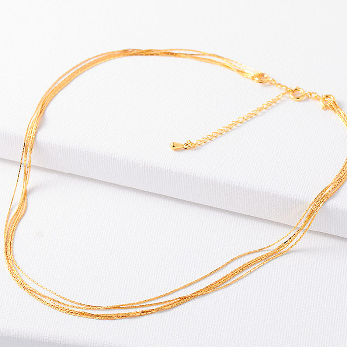 Simple Style Solid Color Copper Necklace In Bulk