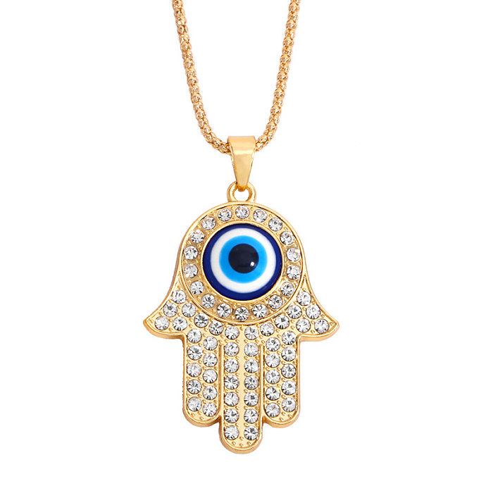 Collier de diamants aux yeux bleus de dinde en alliage de mode