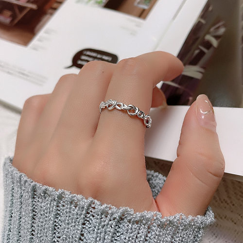 Simple Style Heart Shape Copper Plating Hollow Out Open Ring