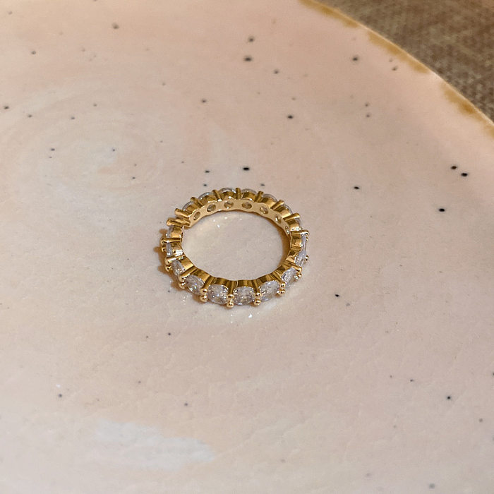 El estilo simple elegante ondea el anillo abierto del cobre de la flor de la forma del corazón en bulto