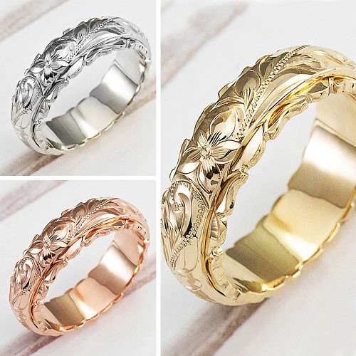 Classic Style Flower Copper Plating Rings