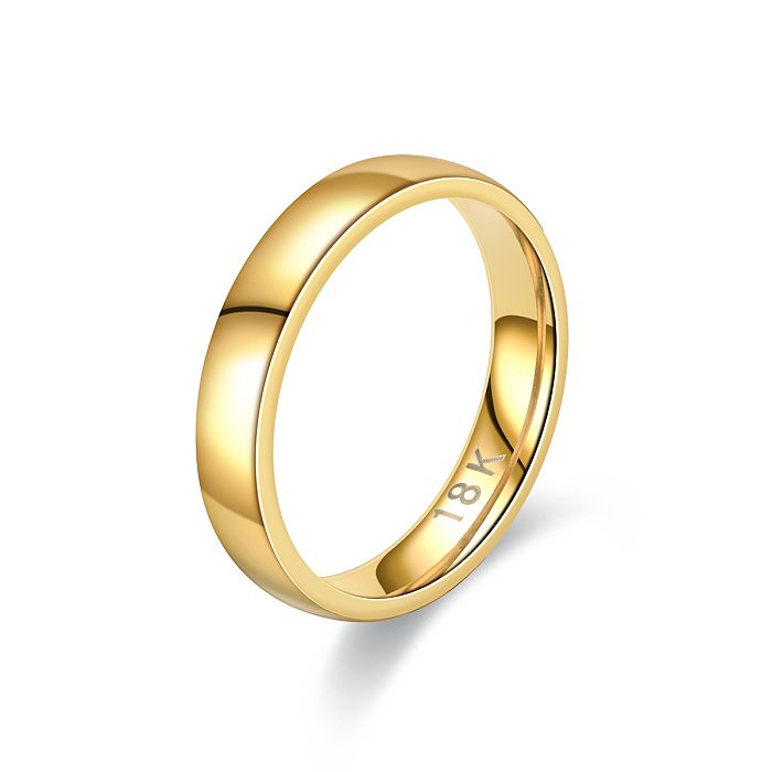 Fashion Simple 18K Gold Titanium Steel Ring