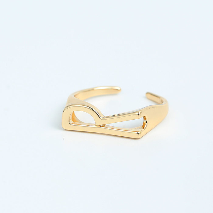 1 Piece Simple Style Letter Copper Plating Open Ring