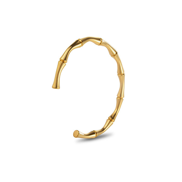 Estilo simples comute círculo titânio chapeamento de aço inlay zircão anéis pulseiras