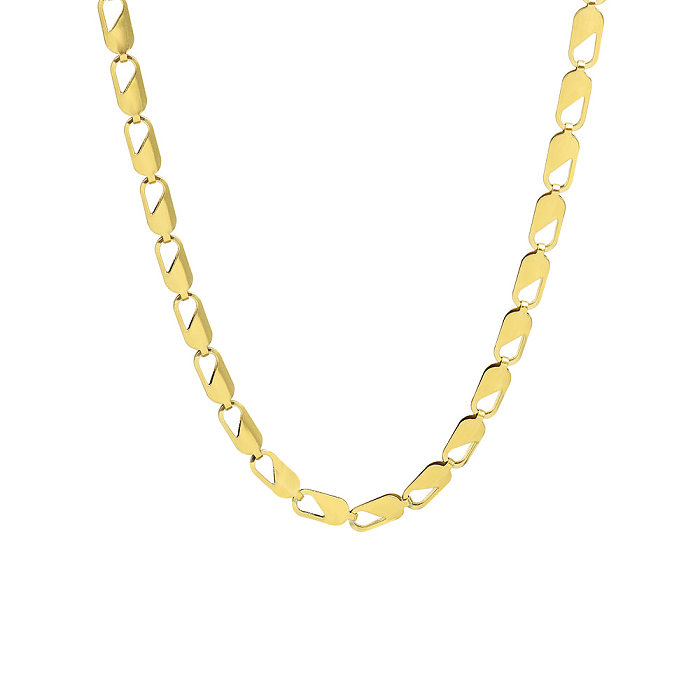 Bracelet collier chaîne en or 18 carats plaqué acier titane européen et américain