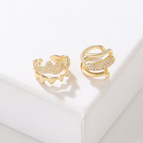 1 Piece Simple Style Letter Gold Plated Ear Studs