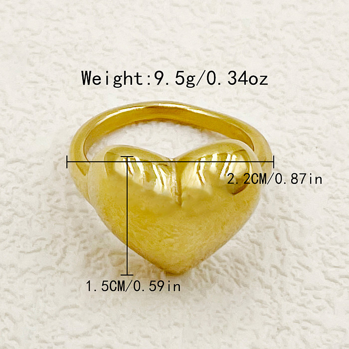 Romantische Ringe im römischen Stil in Herzform mit Edelstahlbeschichtung und vergoldet