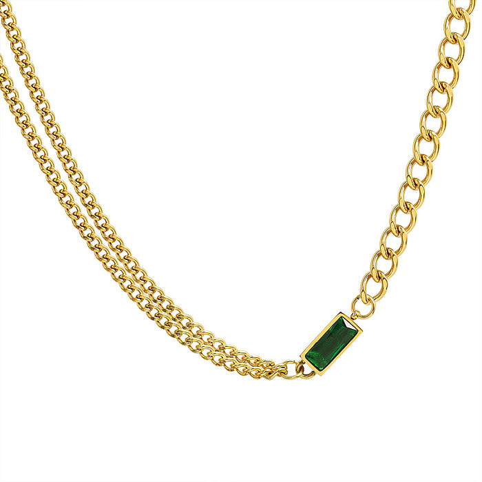 Trendy Chain Zircon Double Chain Stacking Necklace