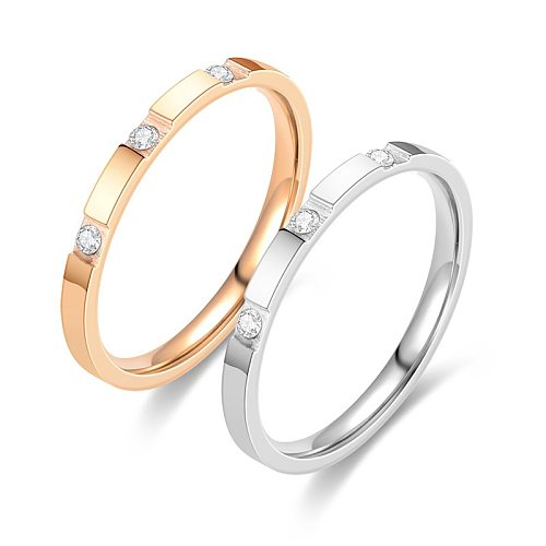 Wholesale Simple Titanium Steel Zircon Ring jewelry