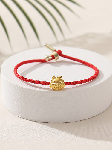 Bracelets en cuivre avec corde de dragon Chinoiserie