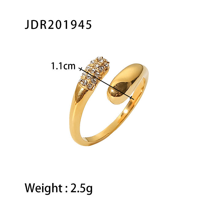 Fashion Geometric Stainless Steel Plating Open Ring 1 Piece