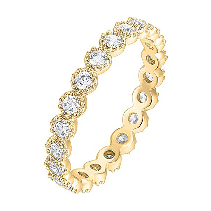 Cross-border Zircon Stacked Ring With Real Gold Plated Fashion New Product Ring