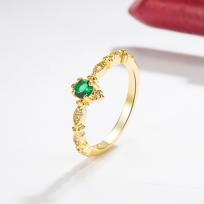 Bague en Zircon vert, bijoux européens et américains en or 14 carats, émeraude