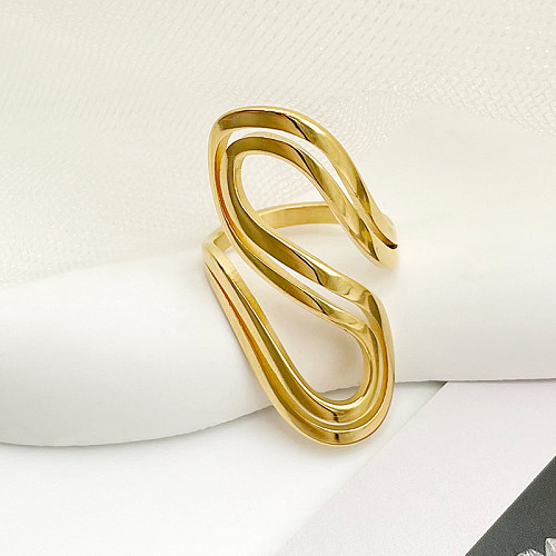 Casual Streetwear S Shape Stainless Steel Gold Plated Rings In Bulk
