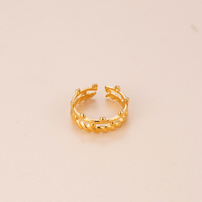 Punk coração forma olho cobra chapeamento de aço inoxidável anel aberto banhado a ouro 18K