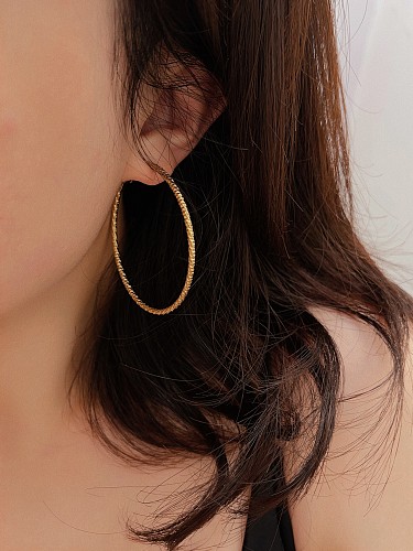 1 Pair Exaggerated Simple Style Circle Solid Color Plating Copper Gold Plated Hoop Earrings