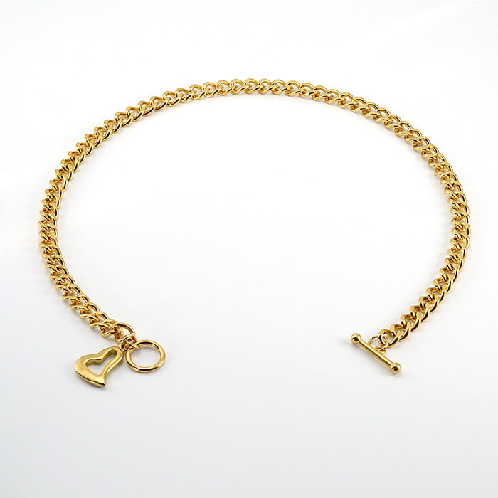 Modische Herzform-Armband-Halskette aus Edelstahl mit Titan-Stahlbeschichtung