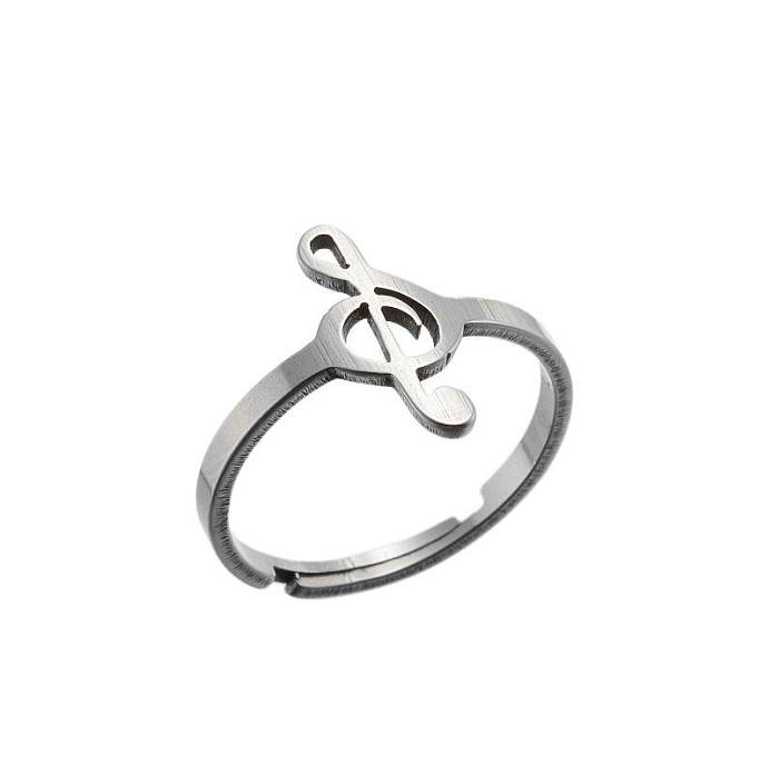 Women'S Fashion Notes Stainless Steel No Inlaid Stainless Steel Rings