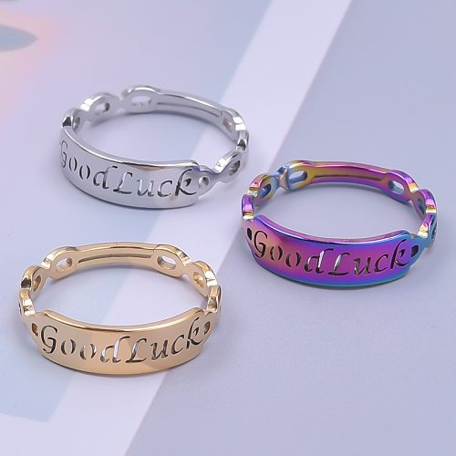 Commute Letter Stainless Steel Plating Gold Plated Rings