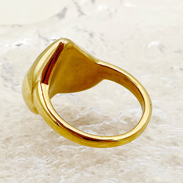 Romantische Ringe im römischen Stil in Herzform mit Edelstahlbeschichtung und vergoldet