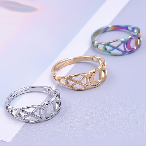 Commute Moon Stainless Steel Plating Gold Plated Rings
