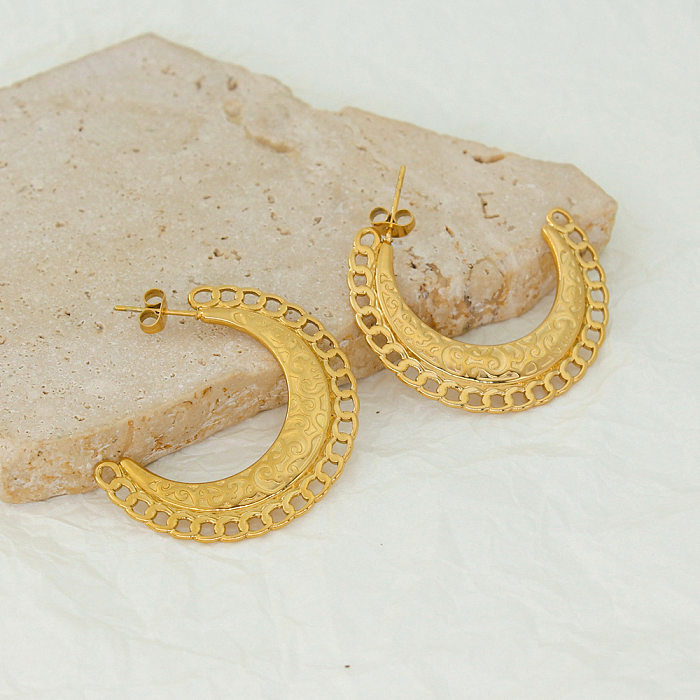 Conjunto de joias com revestimento de aço de titânio lua estilo vintage