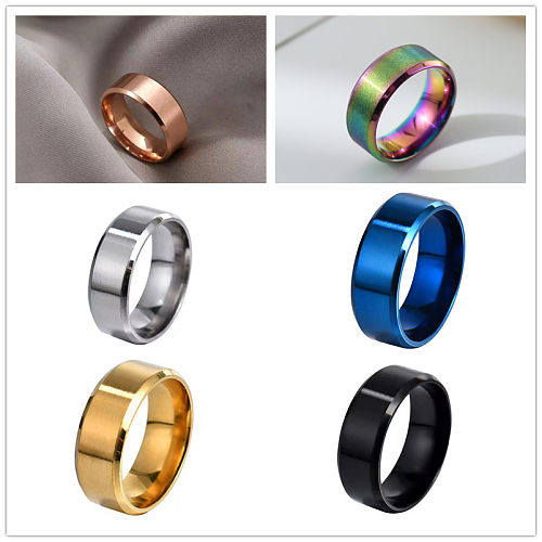 Wholesale Simple Style Round Stainless Steel Rings