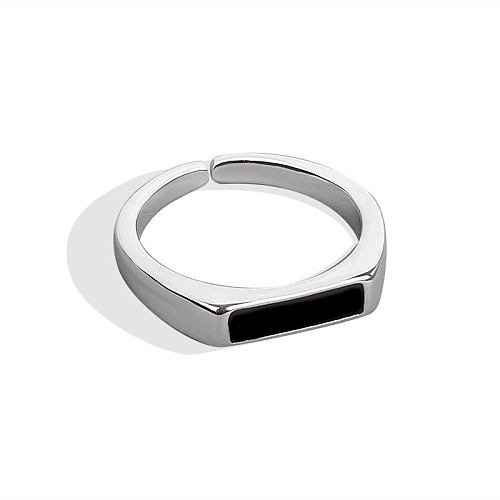 Simple Style Geometric Copper Epoxy Plating Open Ring