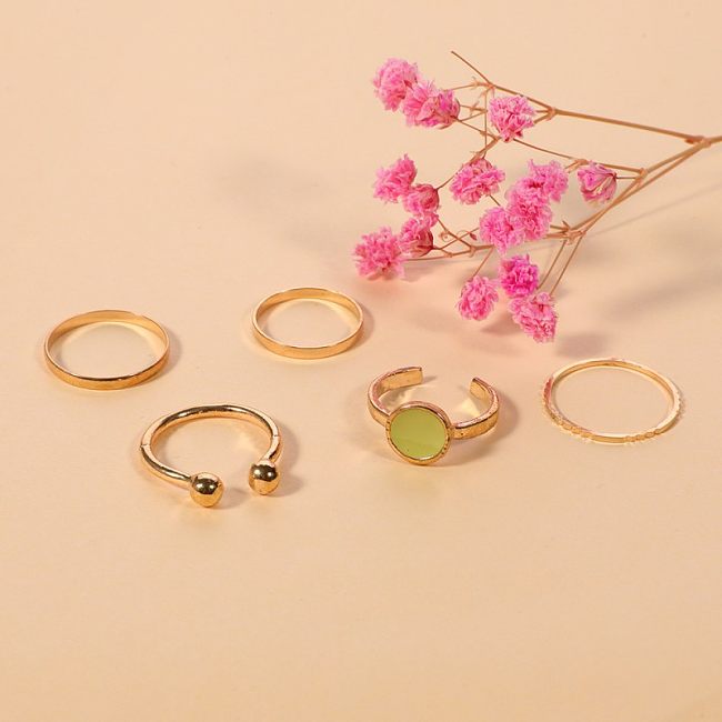 Simple Style Round Alloy Copper Plating Gold Plated Open Ring Rings