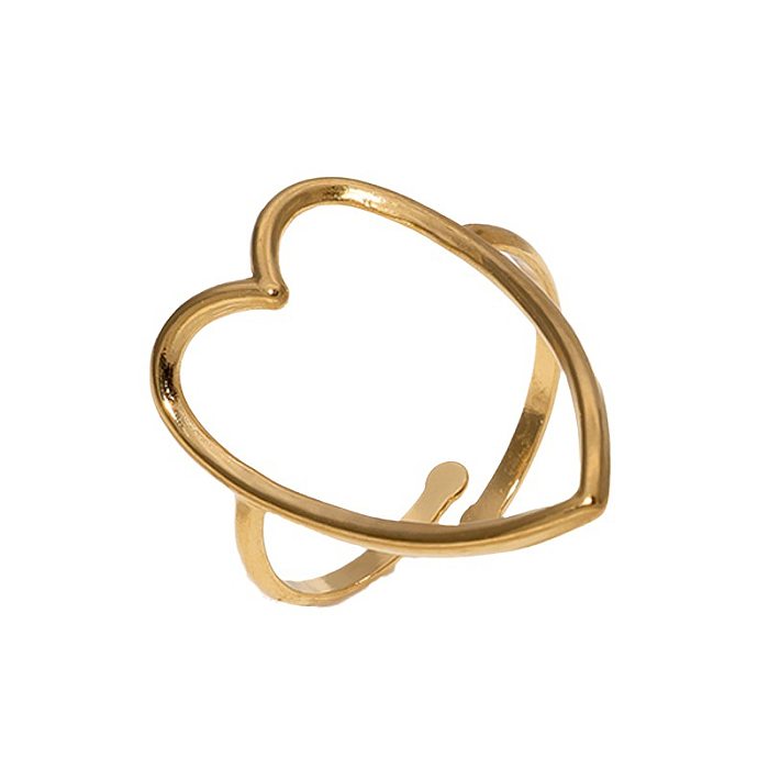 Sweet Heart Shape Stainless Steel Plating Gold Plated Rings