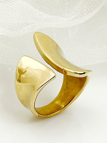 Nordic Style Trumpet Stainless Steel Gold Plated Rings In Bulk