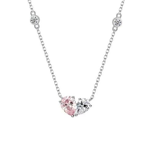 Sweet Water Droplets Copper Inlay Zircon Pendant Necklace