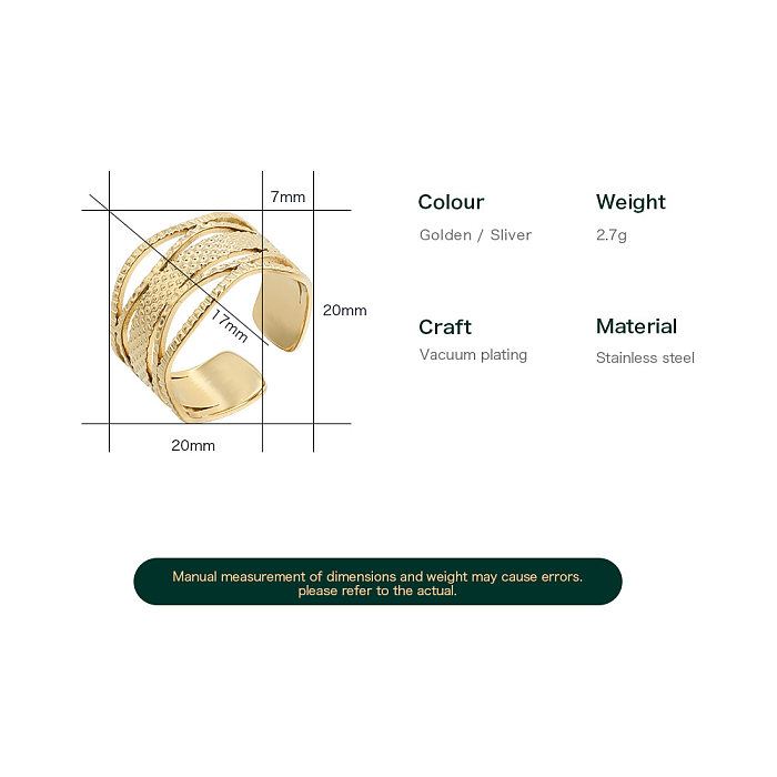 Mode-geometrischer Edelstahl-offener Ring-Streifenüberzug, keine eingelegten Edelstahlringe