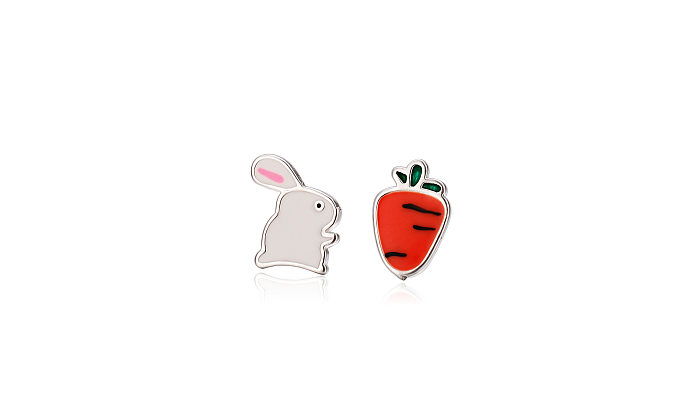 Fashion Rabbit Copper Plating Ear Studs 1 Pair