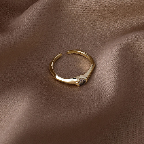 Fashion Micro-inlaid Zircon Heart Square Opening Ring Wholesale