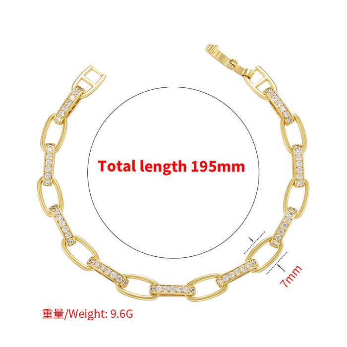 Micro-inlaid Zircon New Cable Chain Bracelet Copper Gold-plated
