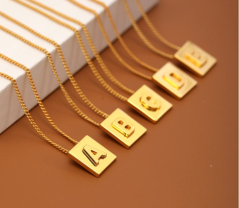 Simple Style Letter Copper Plating Pendant Necklace