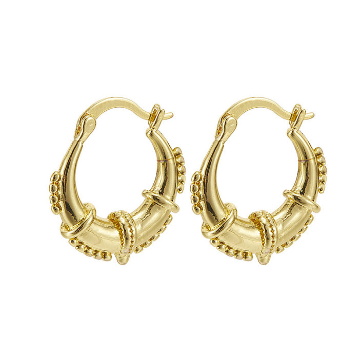 1 Pair Elegant Retro Streetwear Geometric Copper Earrings