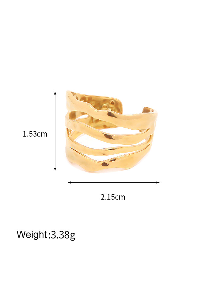 1 Piece INS Style Irregular Stainless Steel Plating Open Ring