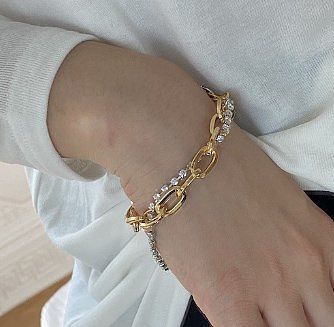 Bracelets plaqués or 14 carats avec incrustation de cuivre de couleur unie de style classique de style simple