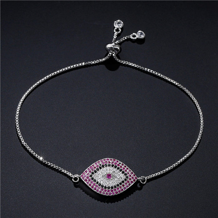 Moda olho do diabo zircão geométrico ajustável pulseira atacado jóias