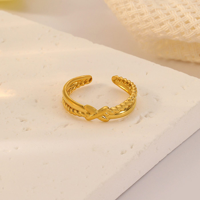 Wholesale Basic Solid Color Stainless Steel Plating Gold Plated Rings