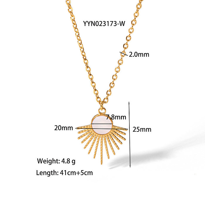 Classic Style Leaf Stainless Steel Titanium Steel Plating Gold Plated Earrings Necklace