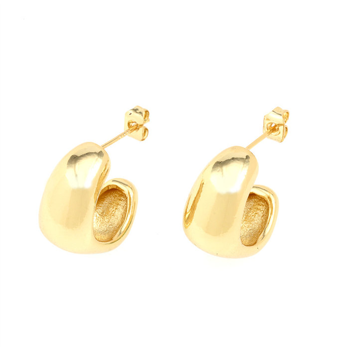 Fashion Irregular Copper Gold Plated Ear Studs 1 Pair