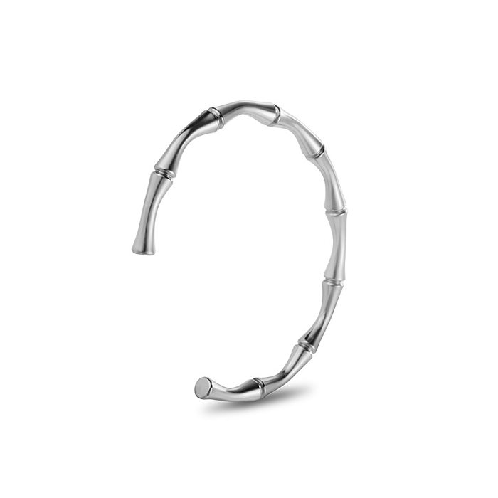 Einfacher Pendelkreis-Armband mit Titanstahlbeschichtung und Inlay-Zirkon-Ringen