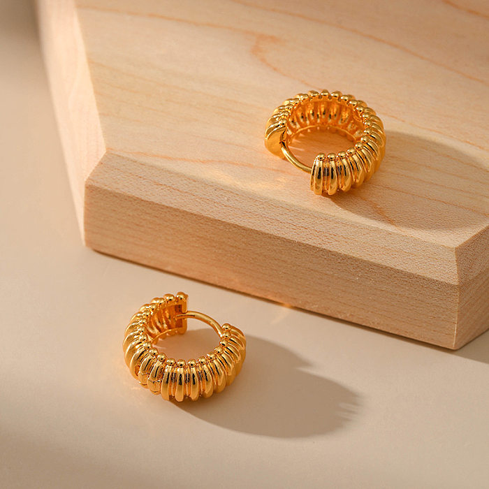 1 Pair Basic Retro Geometric Plating Copper 18K Gold Plated Earrings