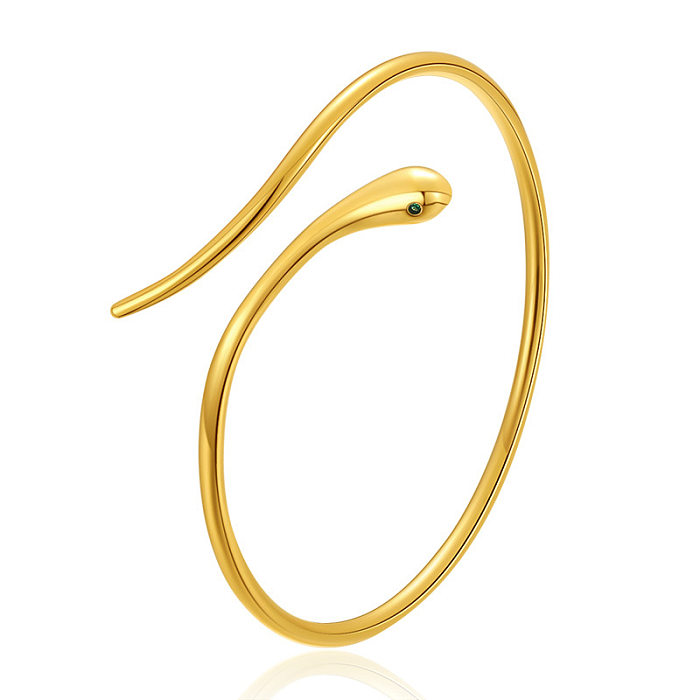 Lady Snake Brass Plating 18K Gold Plated Bangle