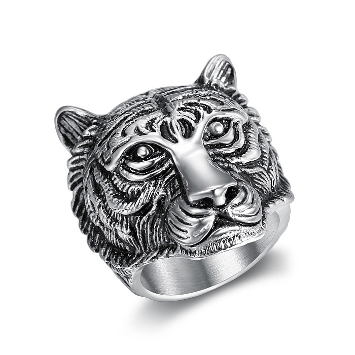 Retro Tiger Stainless Steel Rings
